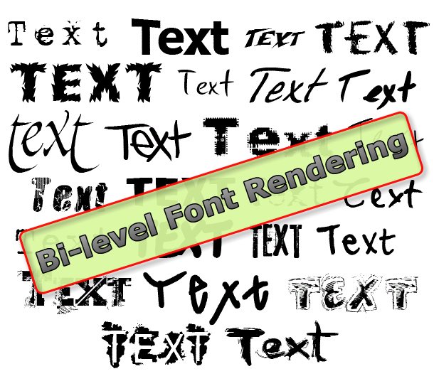 Bi-level font rendering