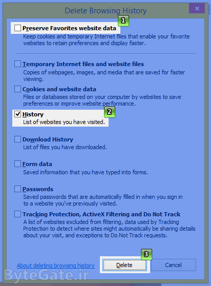 Clear IE History