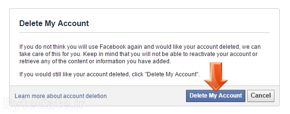 حذف کردن فیسبوک
