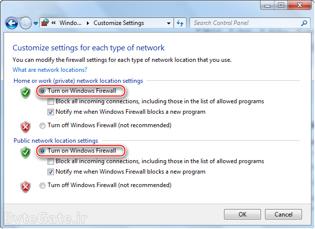 Disable or Enable windows Firewall 4