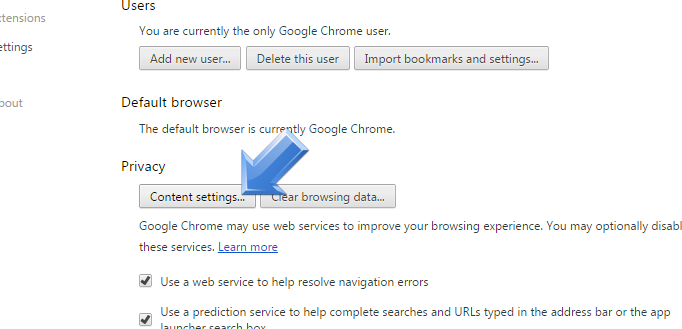 Enable or Disable cookie in google chrome 4