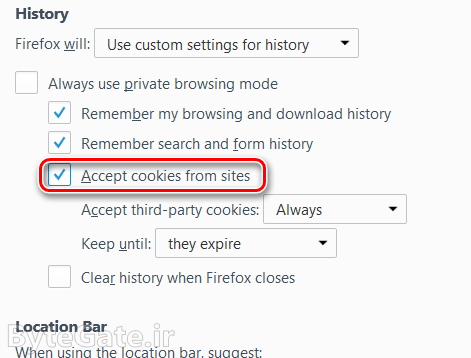 Firefox version 38 disable or enable Cookies 2