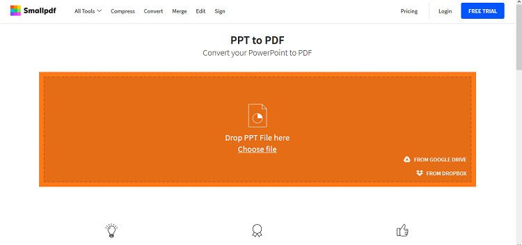 Convert PowerPoint online to PDF