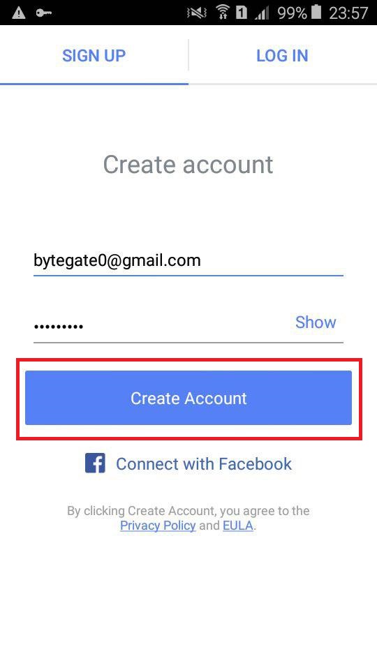 create account.